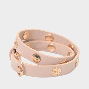 Tory Burch Double Wrap Logo Stud Bracelet